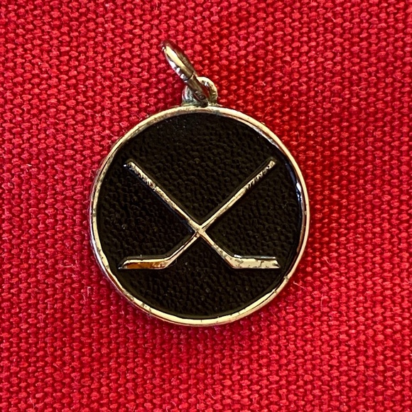VTG I STG I JMF I Hockey Sticks Black Enamel Charm - Picture 1 of 16